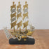 Brass Home Ship With Wooden Base 1.135kg